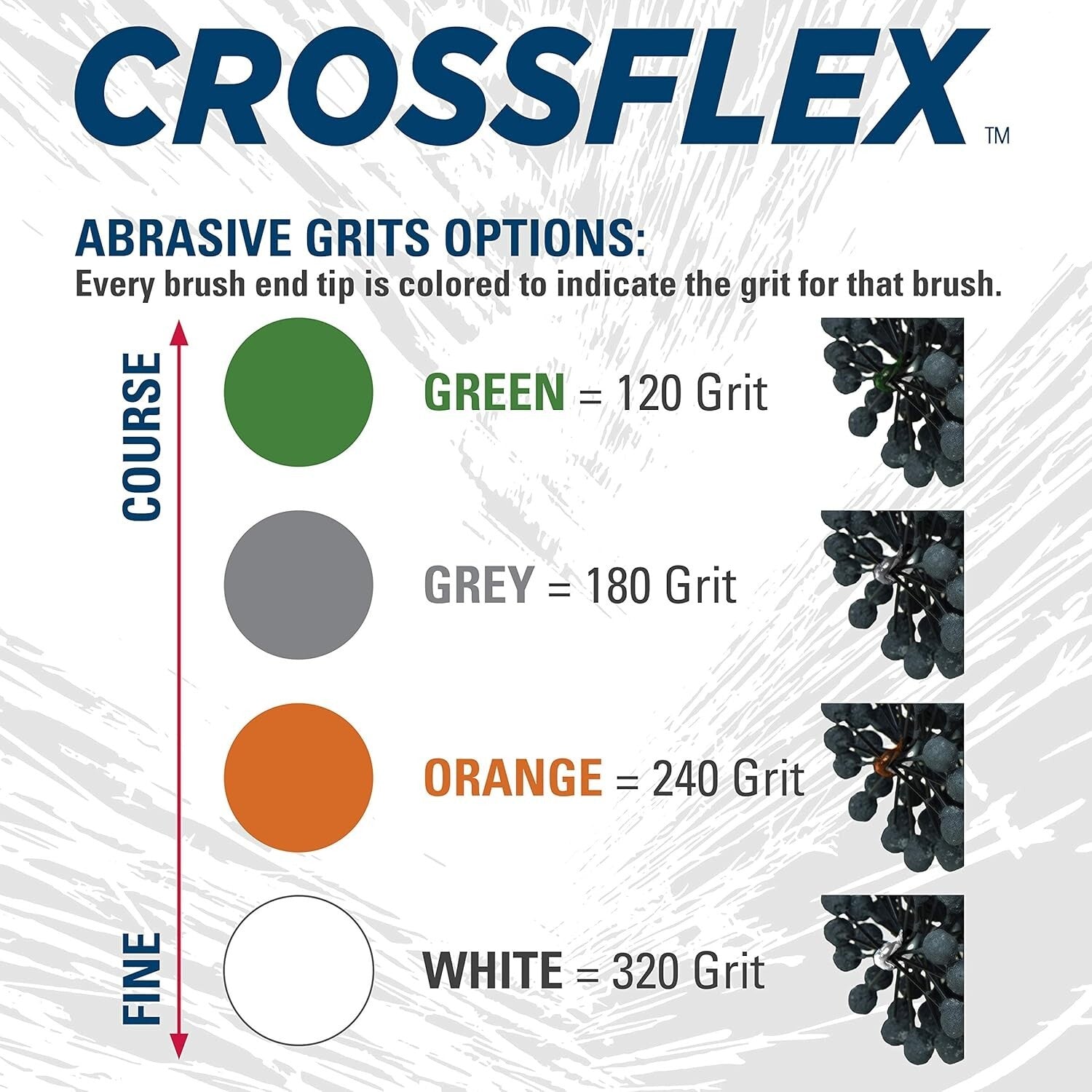 CrossFlex Nylon Bore Brush 4" - 320 SC Grit for Consistent Crosshatch Pattern
