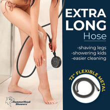Load image into Gallery viewer, 6ft Flexible Shower Hose with Matte Black Metal Shower Head - High Performance