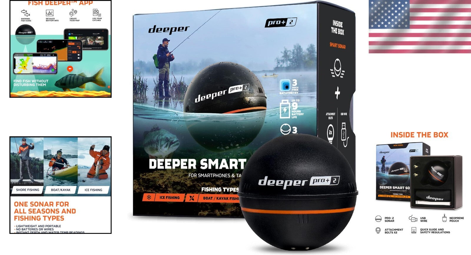 2.4-Inch GPS Enabled Fish Finder with Real-Time Depth and Targeting Features