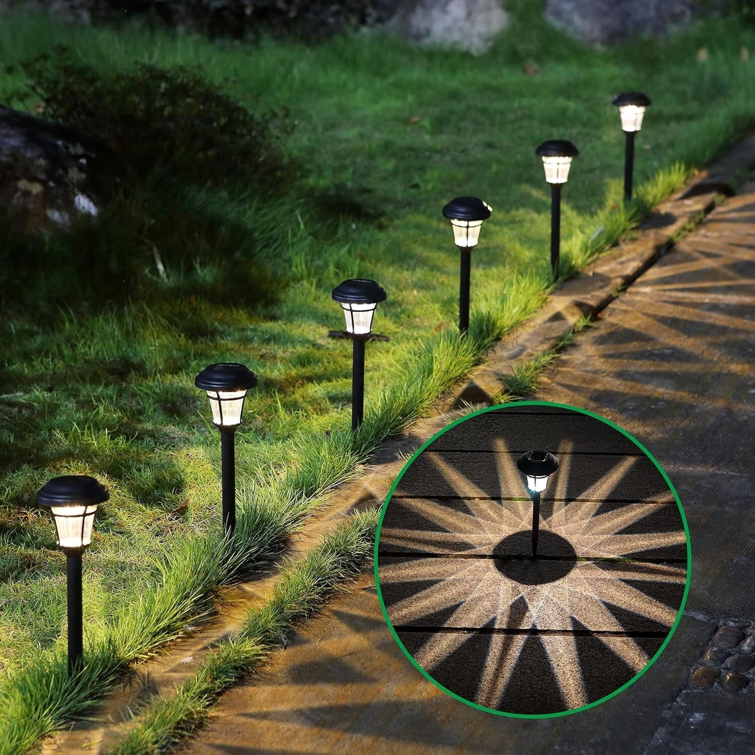 Stylish 12 Solar Garden Lights - Cordless, Waterproof Outdoor Pathway Lighting