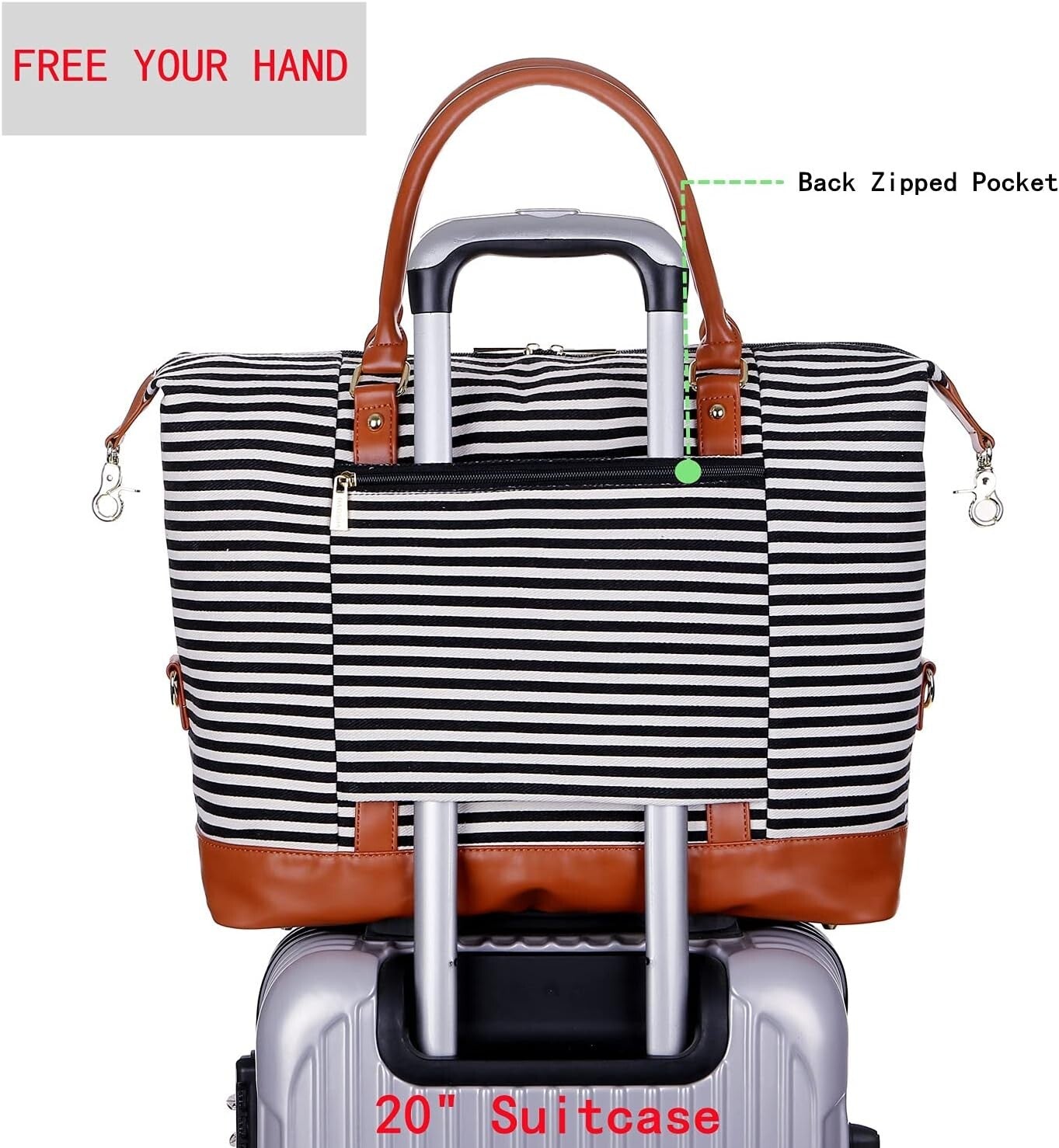 Stylish Women's Fitted Canvas Travel Bag - 16x12x8 Inches, Lifetime Guarantee