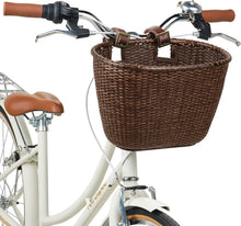 Load image into Gallery viewer, Stylish Cane Woven Oval Basket with Adjustable Leather Straps &amp; Brass Buckles