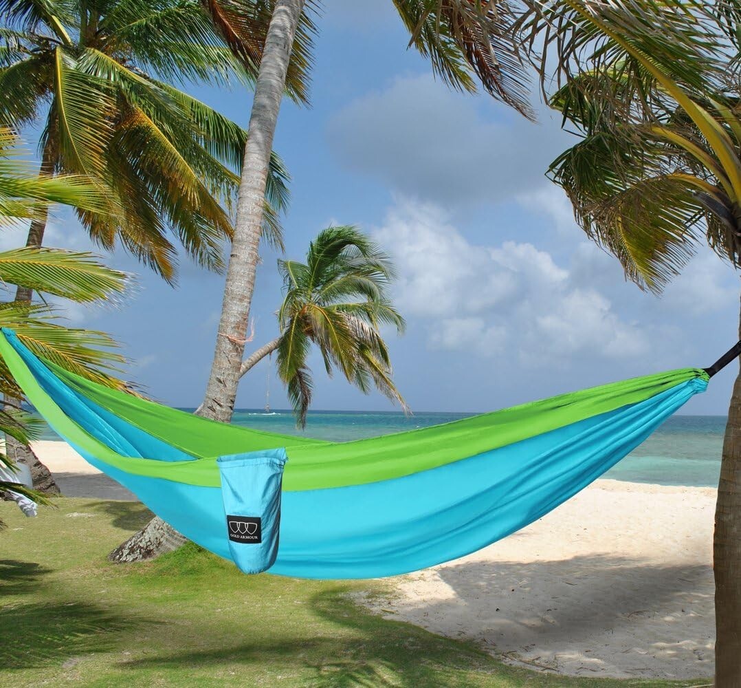 Compact Double Hammock with Heavy-Duty Straps - Ideal for Camping Adventures