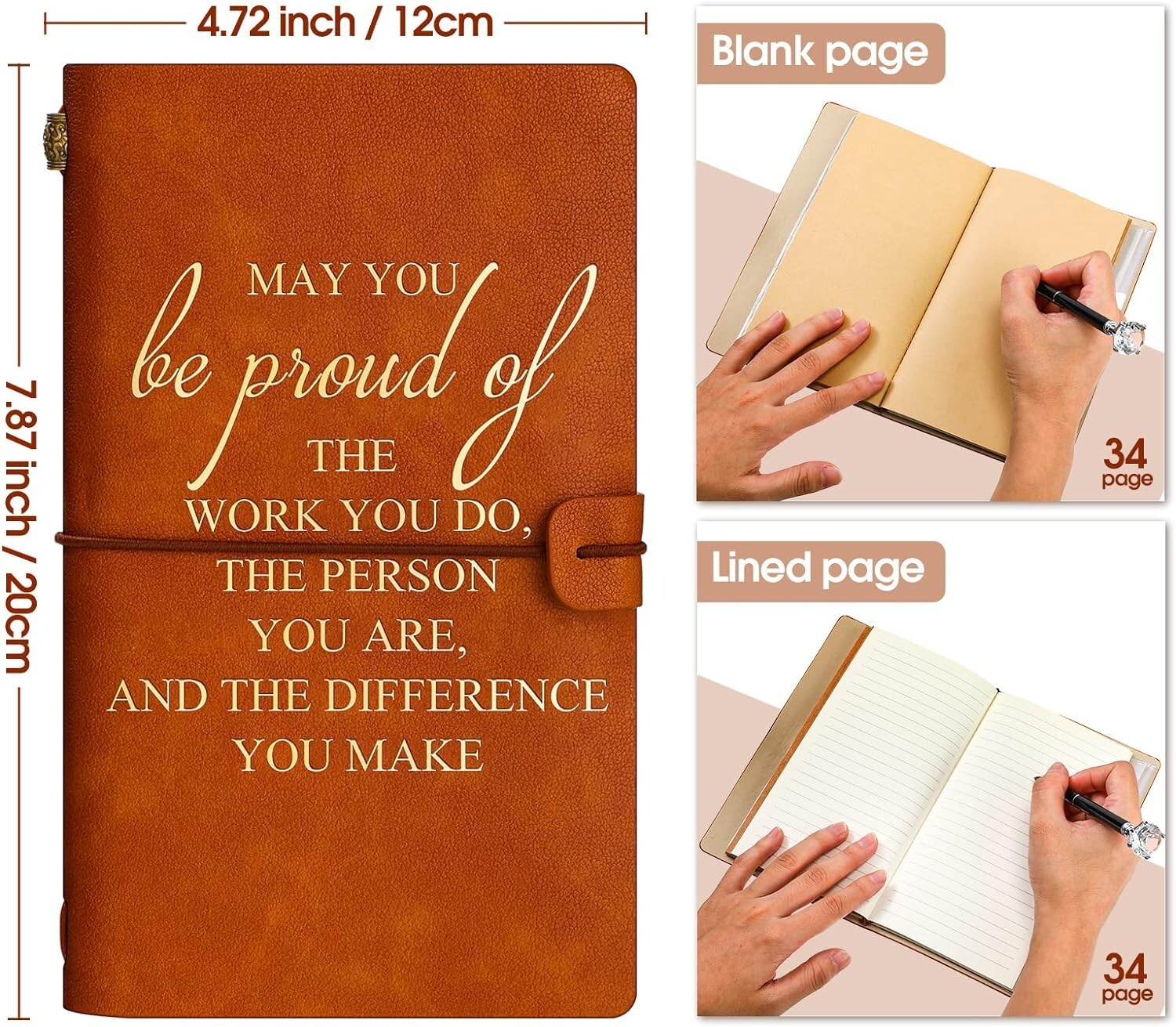 Portable 20-Pack Motivational Journals with Inspirational Quotes for Teams
