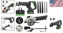 Load image into Gallery viewer, Cordless Circular &amp; Reciprocating Saw Kit with Battery, Charger, 7 Blades &amp; Bag