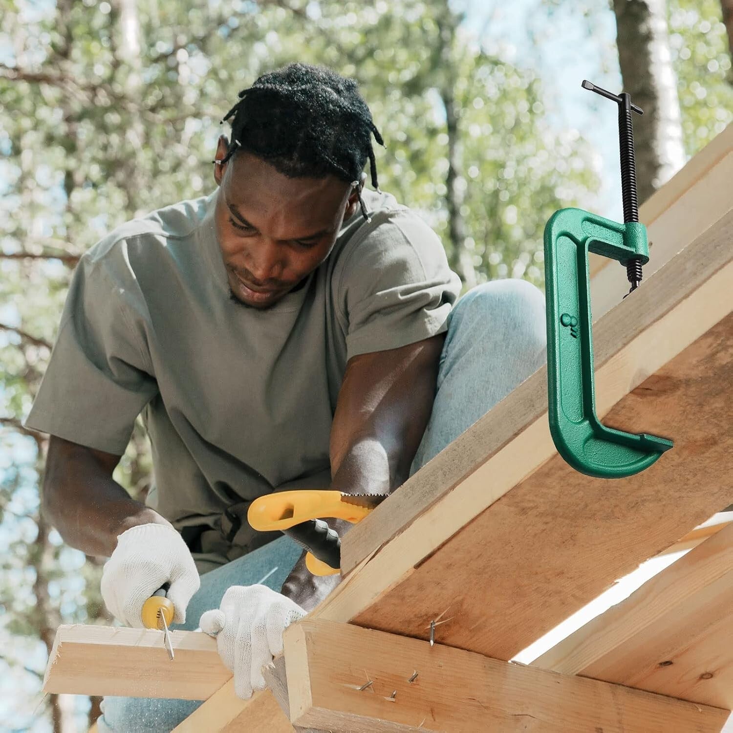 Durable 8-Inch G-Clamp Set for Woodworking & Automotive Projects - 4 Pack