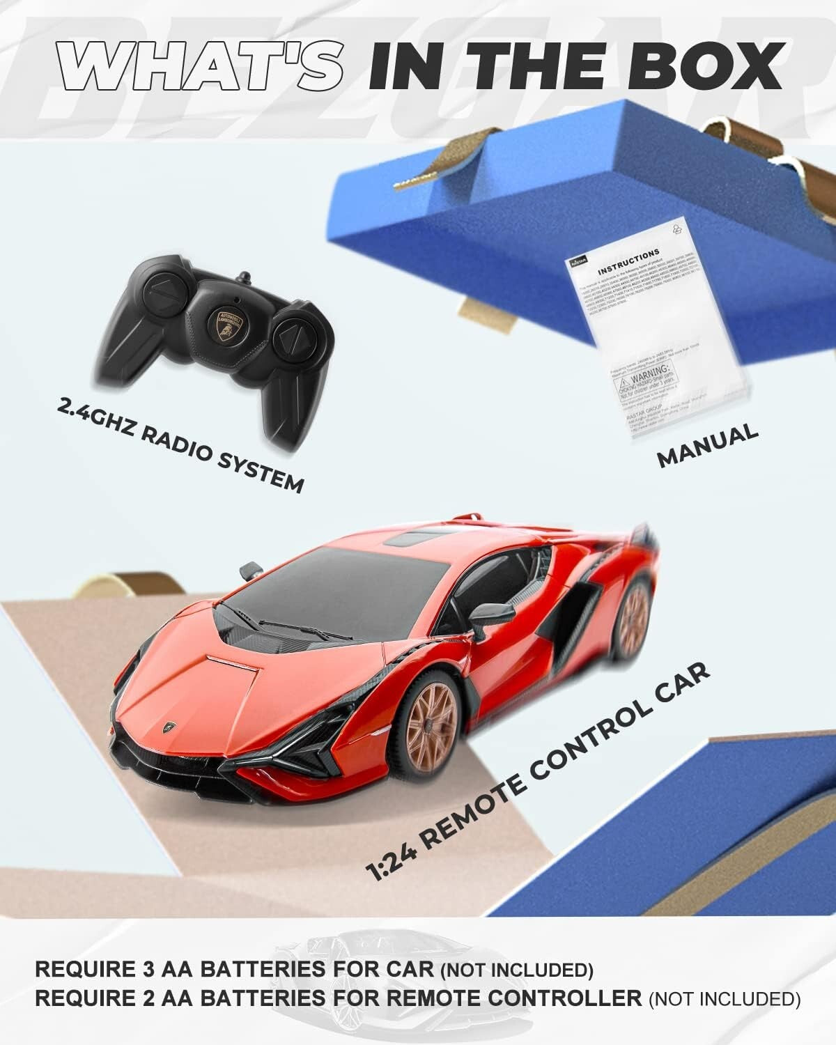 Durable 1:24 Remote Control Lambo Sián FKP 37 - Perfect for Kids & Collectors