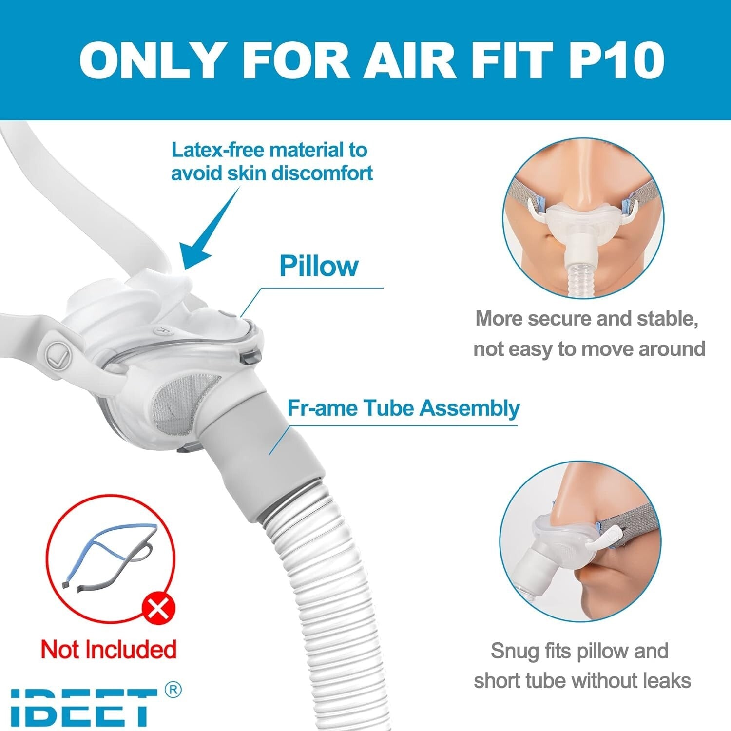 Lightweight Large Nasal Pillow Kit for P10 - Upgrade Your Sleep Experience