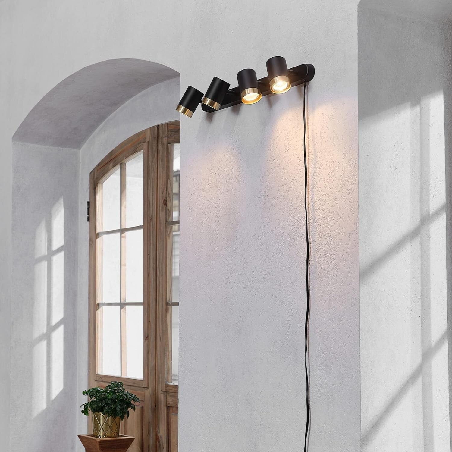Elegant Matte Black 4-Light Track Light with GU10 Compatibility for Indoor Use
