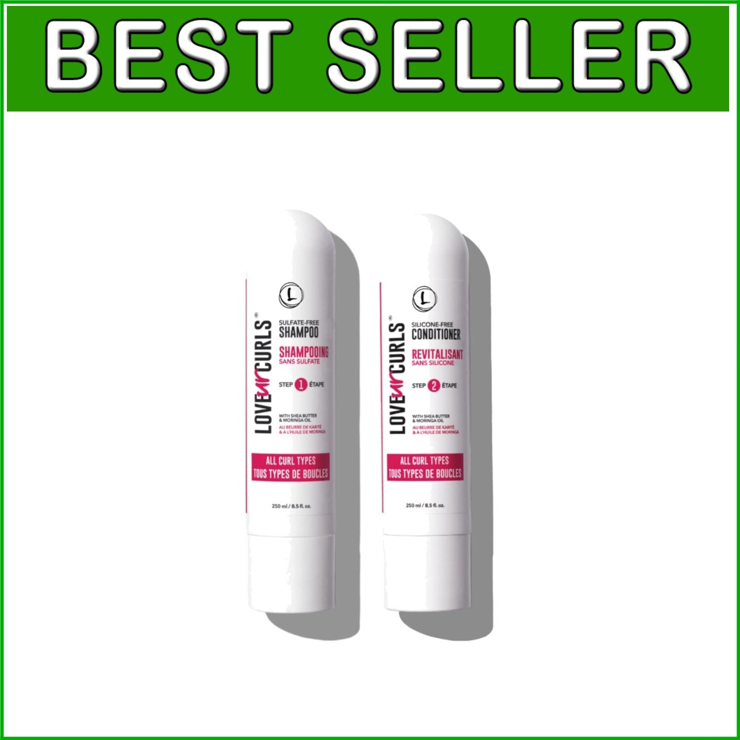 Sulfate-Free Curly Hair Shampoo & Conditioner with Shea Butter for Shine