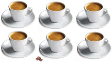 Load image into Gallery viewer, Classic Italian White Porcelain Espresso Cups Set of 6, 2 oz. - Durable &amp; Ele...