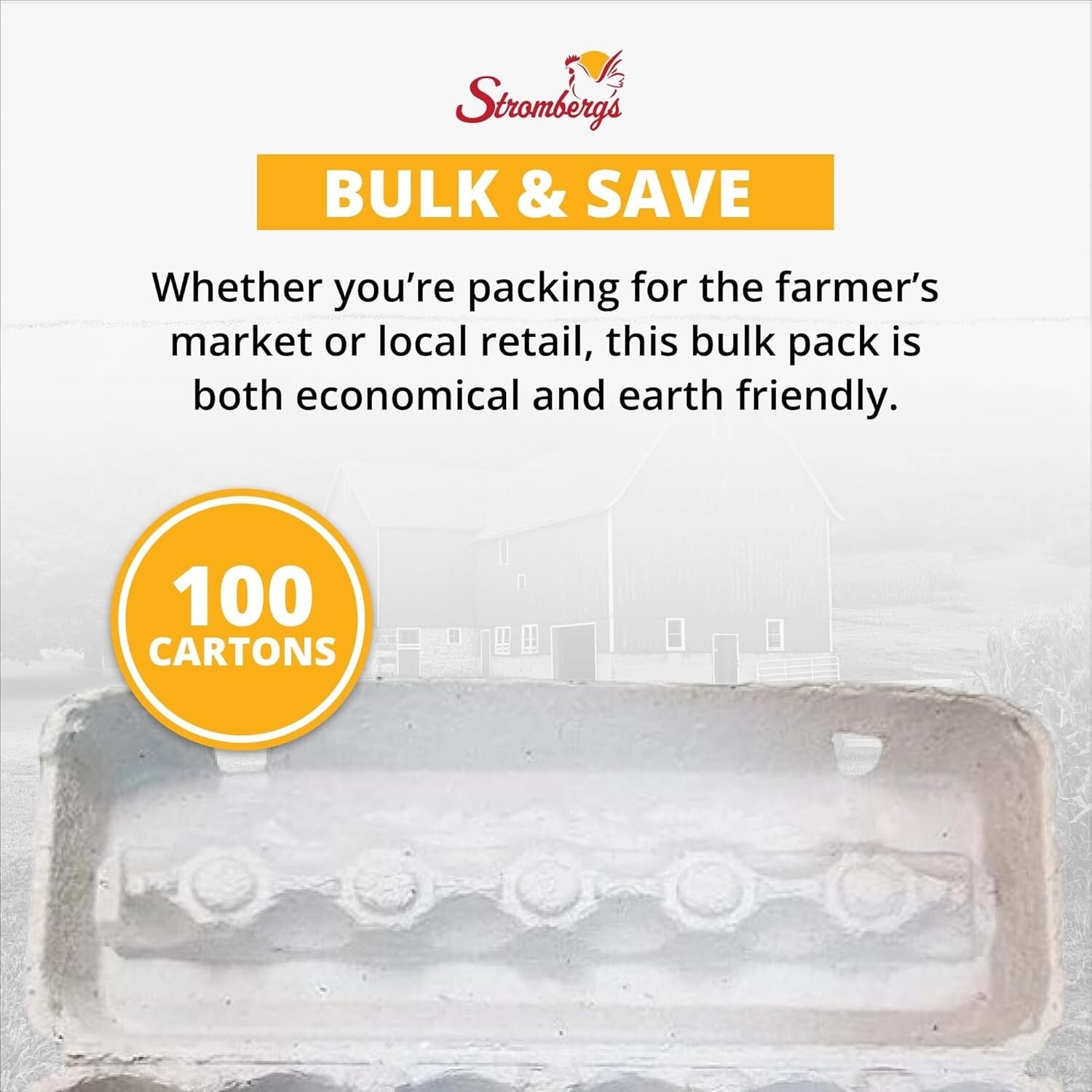 Large Capacity Egg Cartons - 250 Pack with Flip Top Closure, Ideal for Branding