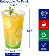 Load image into Gallery viewer, Versatile 20 oz Clear Drinking Cups - Perfect for Birthdays &amp; BBQs, 1000 Count