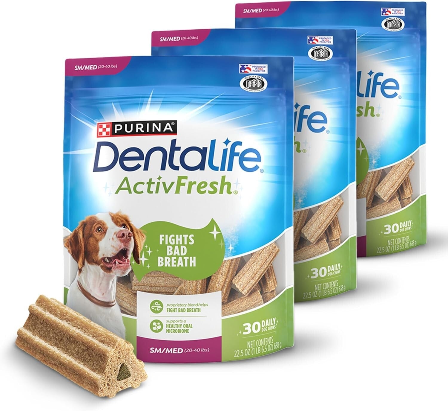 ActivFresh Dental Chews for Small & Medium Dogs - 90-Piece Breath Fresheners