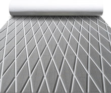 Load image into Gallery viewer, Non-Slip Self-Adhesive Grey EVA Boat Flooring Mat 94.5''x15.7'' with White Lines