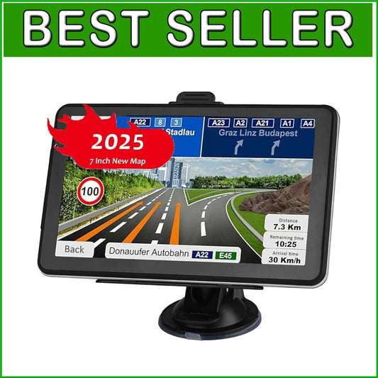 Advanced 7-Inch Car GPS with Real-Time Alerts & Lifetime North America Maps