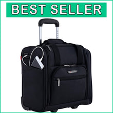 Load image into Gallery viewer, Durable 15-Inch Under Seat Travel Bag with USB Charger - Versatile Black Luggage