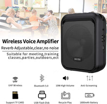 Load image into Gallery viewer, 10W Mini Voice Amplifier - Portable Bluetooth Speaker with UHF Wireless Mic