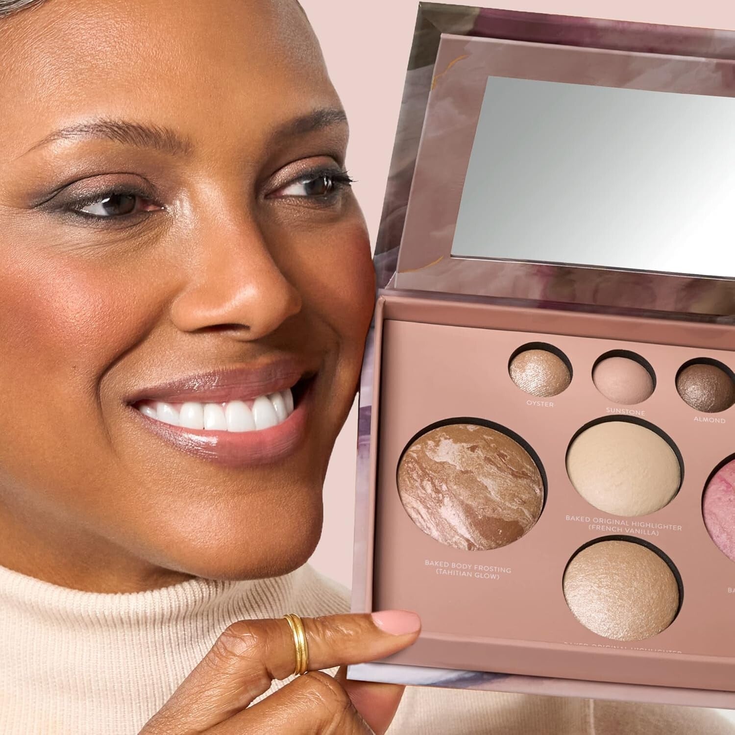 All-in-One Makeup Palette for Travel: Bronzer, Blush, Highlighters & Eyeshadows