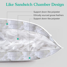 Load image into Gallery viewer, Breathable and Soft Queen Bed Pillows - 60% Goose Feather Fill, Medium Support