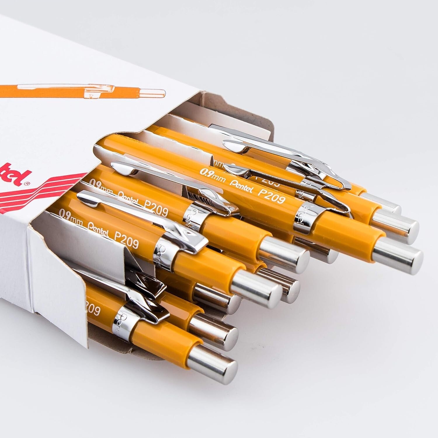 Yellow Barrel Mechanical Pencil 0.9mm for Adults - 12 Pack with Comfortable Grip