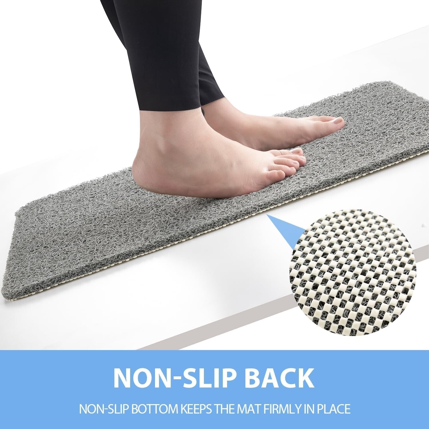 40"x28" Non-Slip Bathtub Mat - Fast Drying Anti-Slip Shower Safety Solution