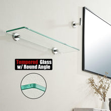 Load image into Gallery viewer, Durable Chrome Bathroom Glass Shelf - 20x5 Inches, Water-Resistant, Pack of 2