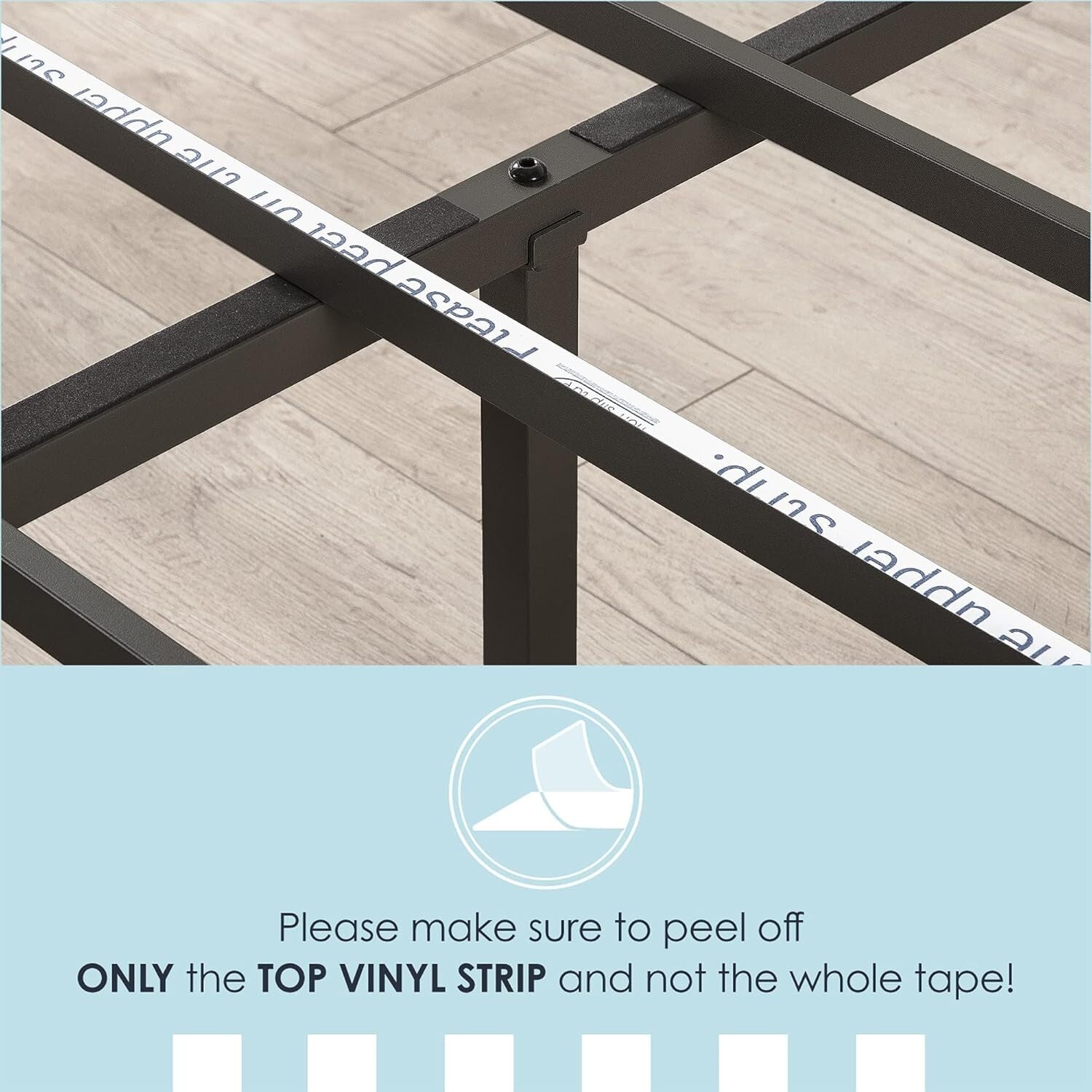 Queen Metal Platform Bed Frame with Integrated Steel Slat Support - Black Finish