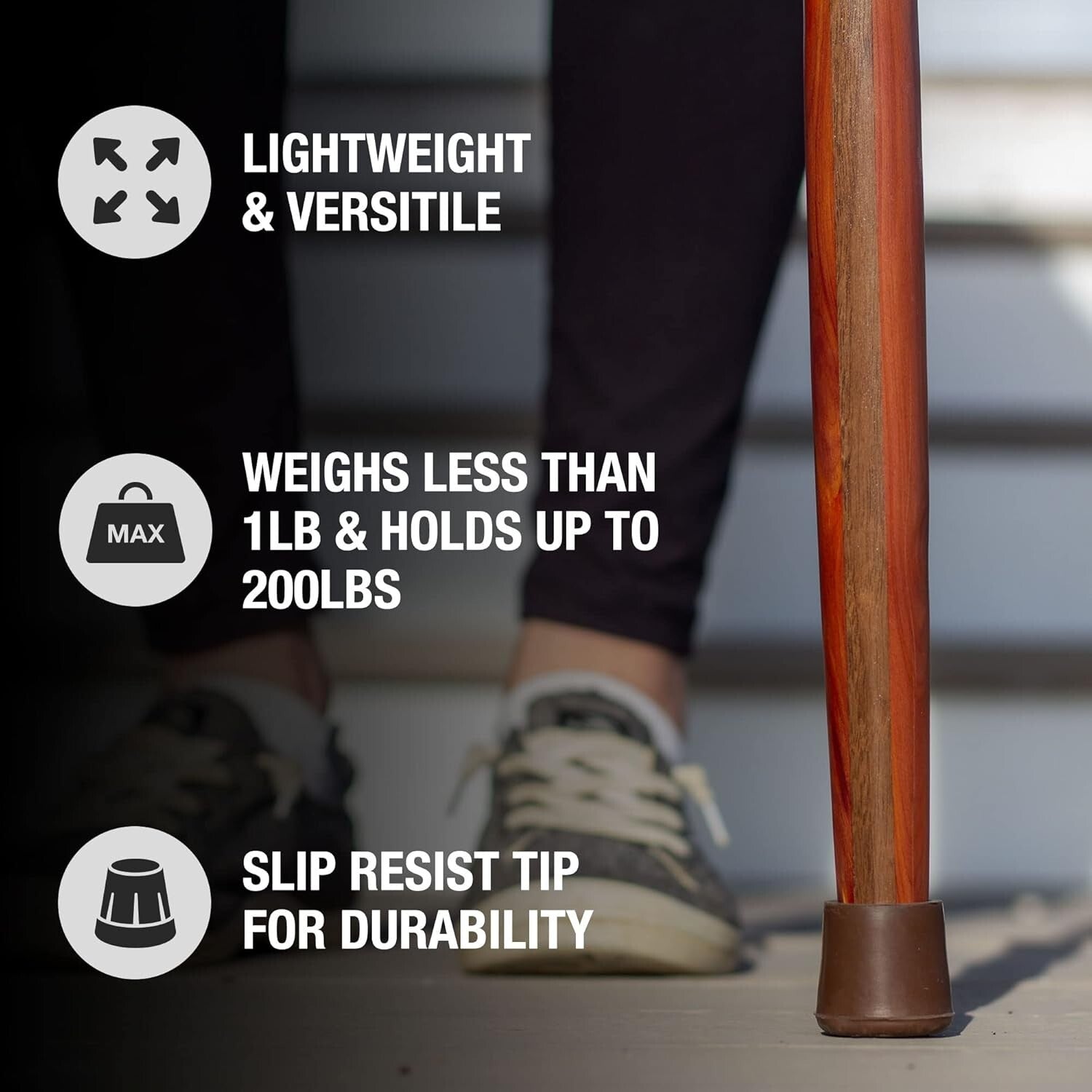 Derby Style Handcrafted Cedar Cane, 34-Inch - Lightweight & Stylish Mobility Aid