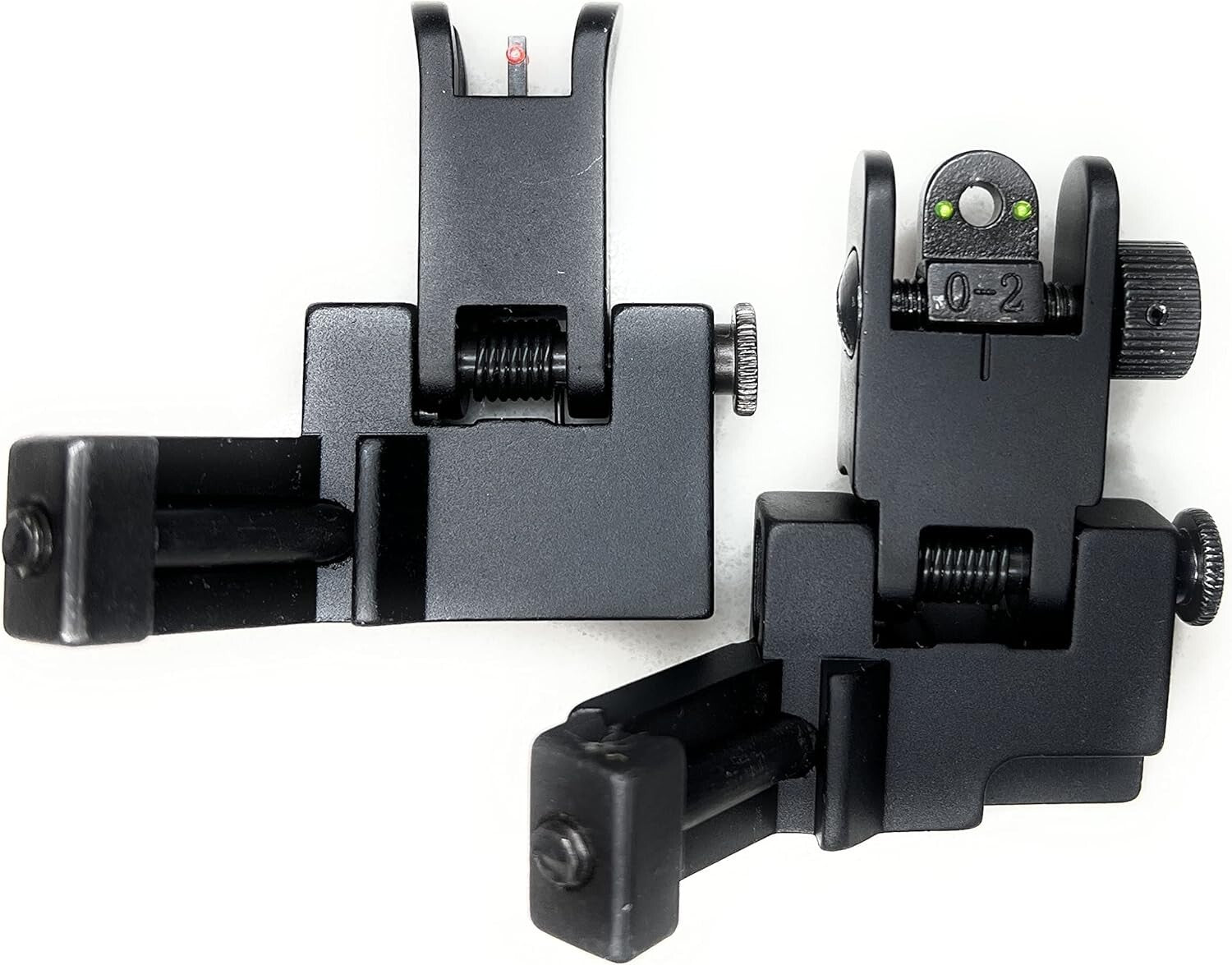 Aluminum Fiber Optic BUIS with Spring-Loaded Flip-Up for Archery Enthusiasts