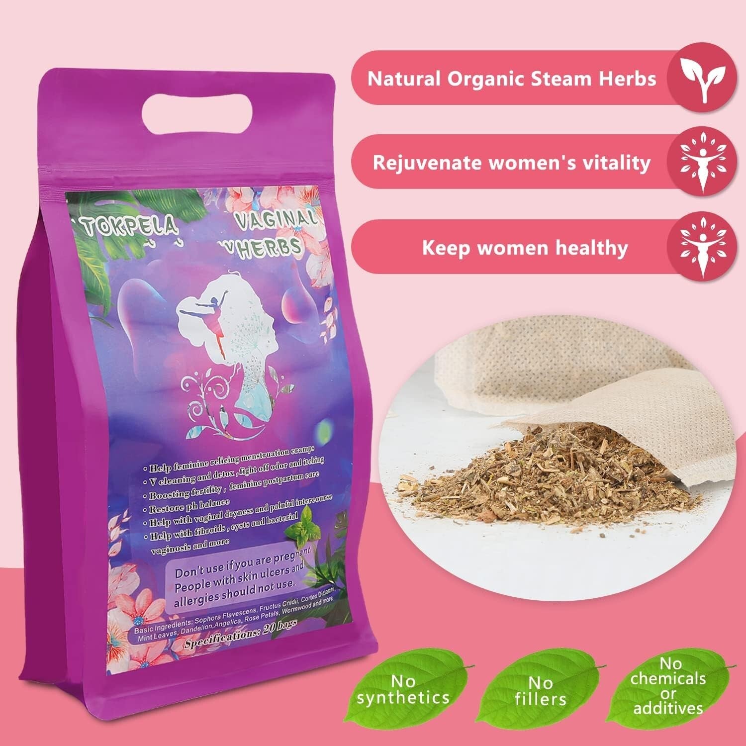 Dual Control Yoni Steamer with Soft Cushion & 20 Herbal Bags for At-Home Care