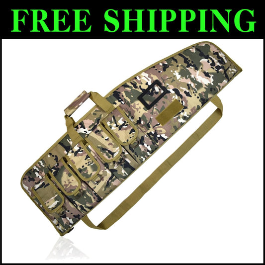 Tactical Soft Gun Case, 42" Camouflage Rifle Bag with 5 Pouches & Sling
