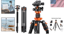 Load image into Gallery viewer, Lightweight 78-Inch Tripod with 360° Rotation - Perfect for Outdoor Photography