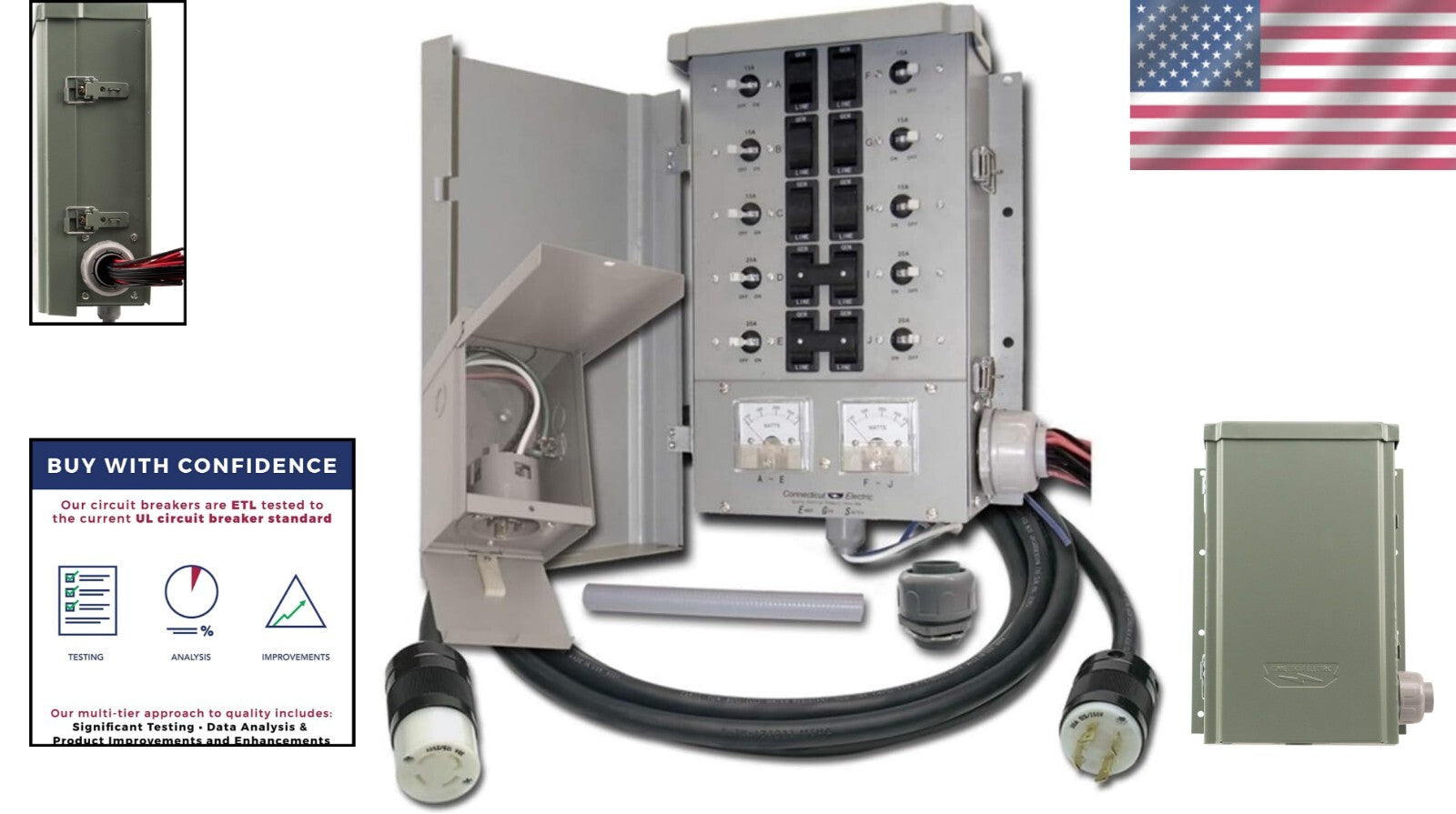 Durable 30 Amp Transfer Switch for Generators - 10 Circuits, Easy Installation