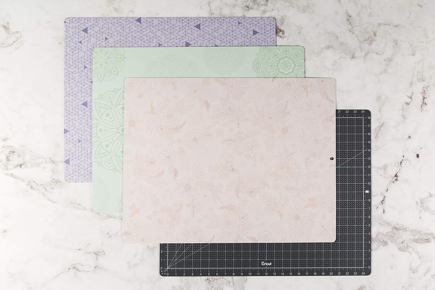 Decorative Double-Sided Self-Healing Cutting Mat - 12" x 24" Precision Crafting