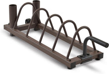 Load image into Gallery viewer, Portable Horizontal Plate and Olympic Bar Rack | Steel Organizer with Wheels