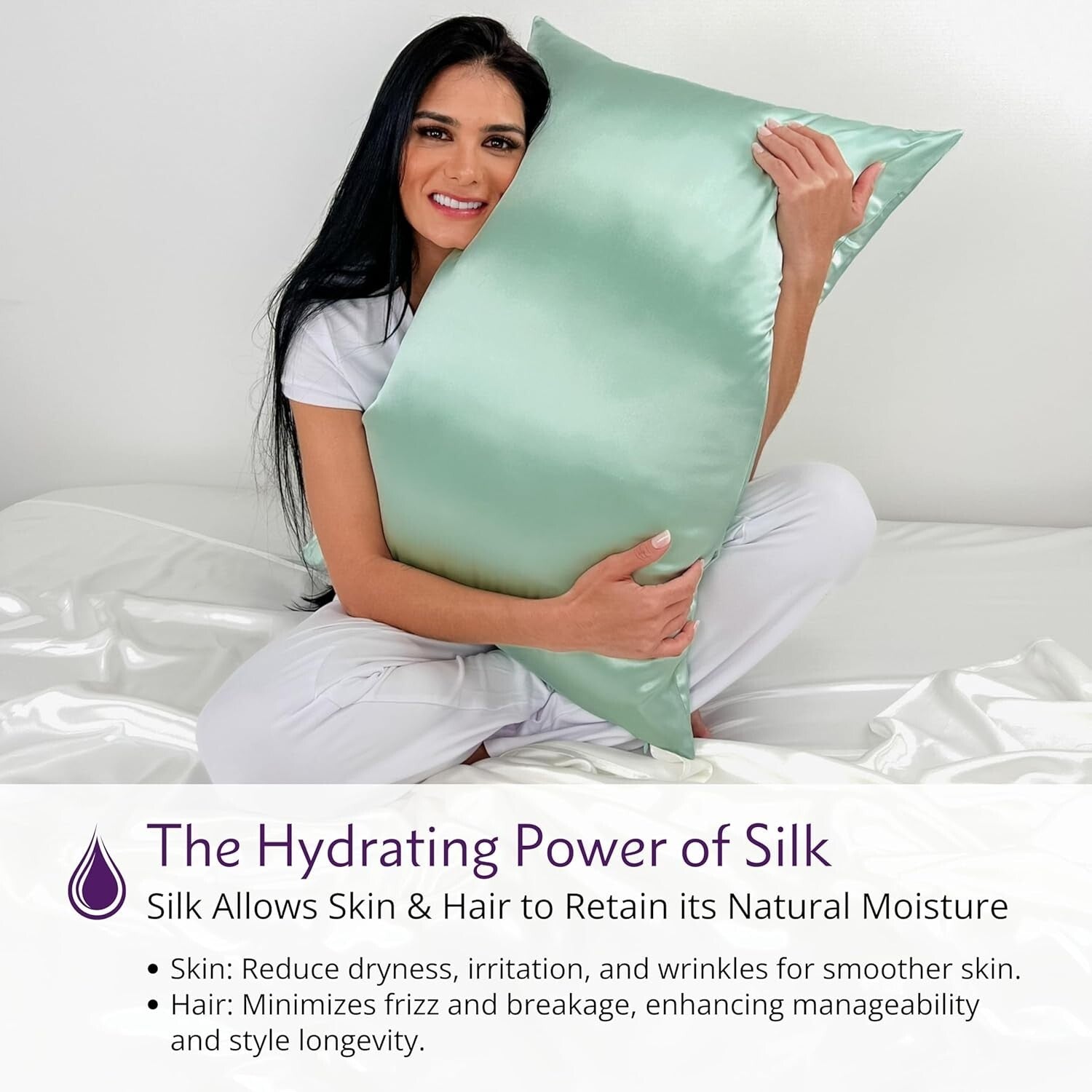 Mulberry Park 19 Momme Silk Pillowcase - Green Standard Size with Deep Closure