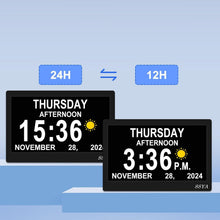 Load image into Gallery viewer, Dementia Clock for Seniors - 11.5'' Digital Calendar Alarm Clock with 12 Alarms