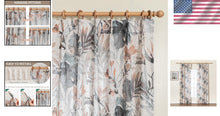 Load image into Gallery viewer, Soft Linen Blend Floral Curtains - 84 Inch Pinch Pleat for Dining &amp; Living Rooms