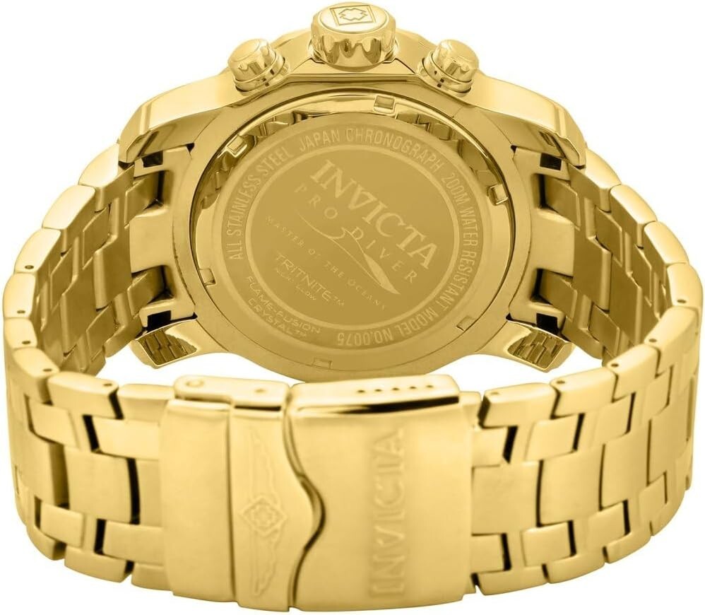 Luxury Gold Tone Diver Chronograph Watch - 200m Water Resistant & Stylish