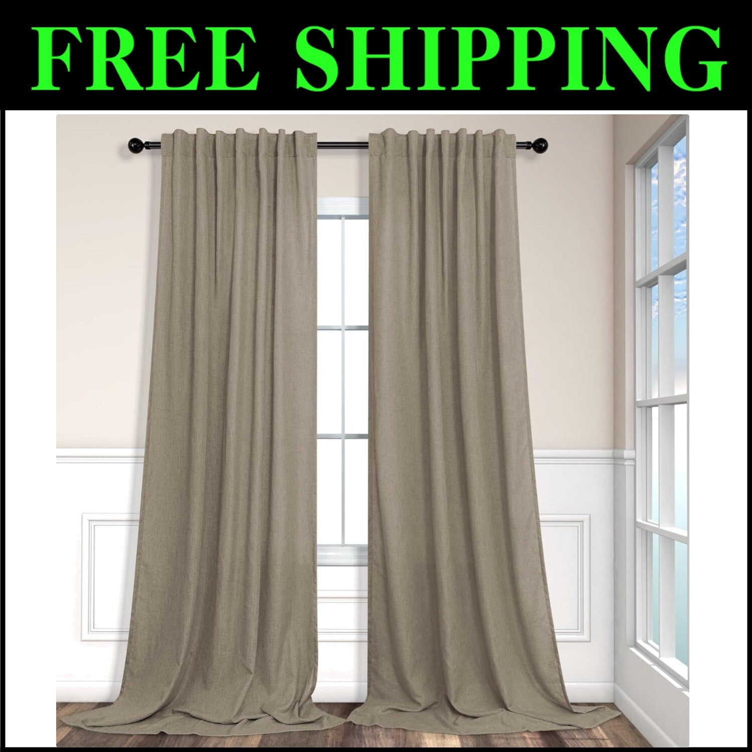 Minimalist 2 Panel Set 108" Long Curtains - Stylish Semi-Sheer for All Spaces