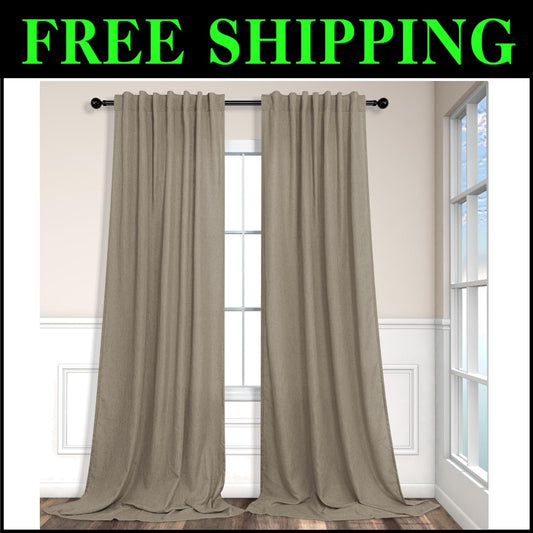 Minimalist 2 Panel Set 108" Long Curtains - Stylish Semi-Sheer for All Spaces