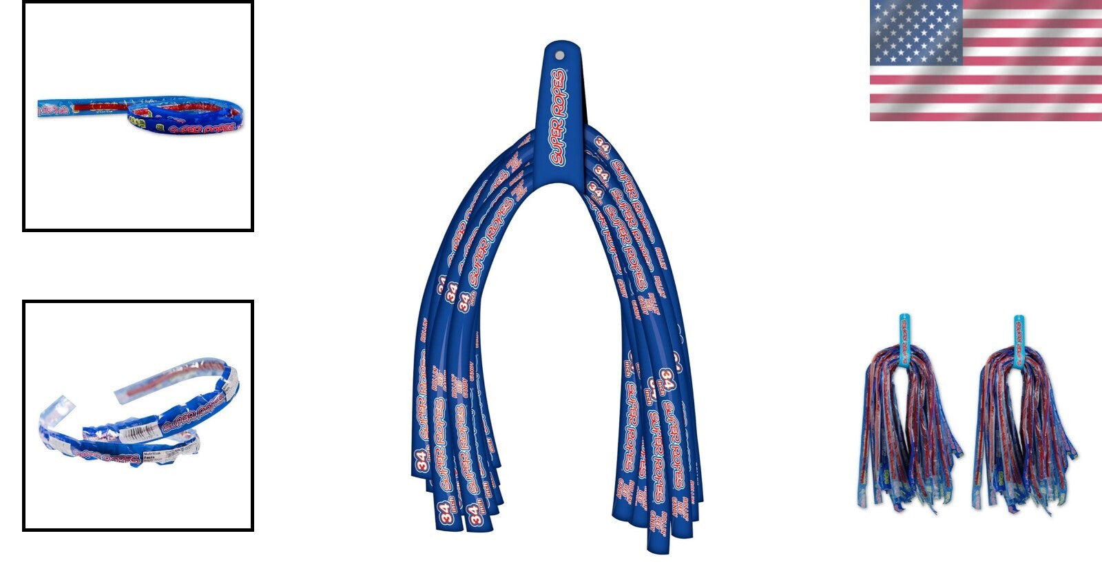 Classic Red Licorice Super Ropes, 34" Individually Wrapped Candy - 60 Pack