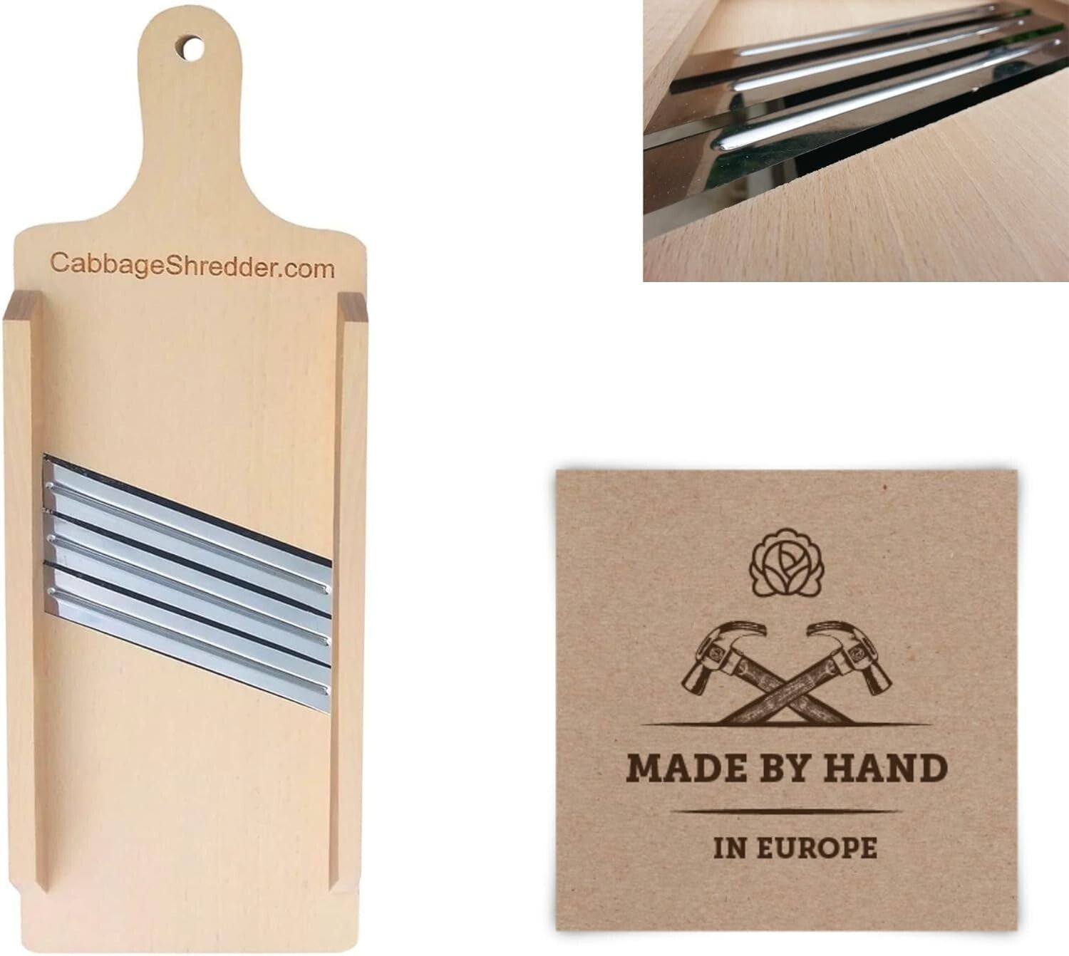 Fast Vegetable Cutting with Three Blades: Wooden Slicer for Healthier Meals