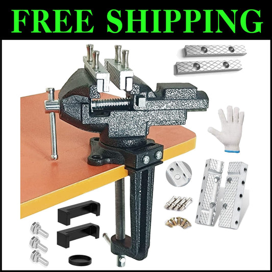 Heavy-Duty Workshop Vise with Quick Locking Mechanism & Protective Washers