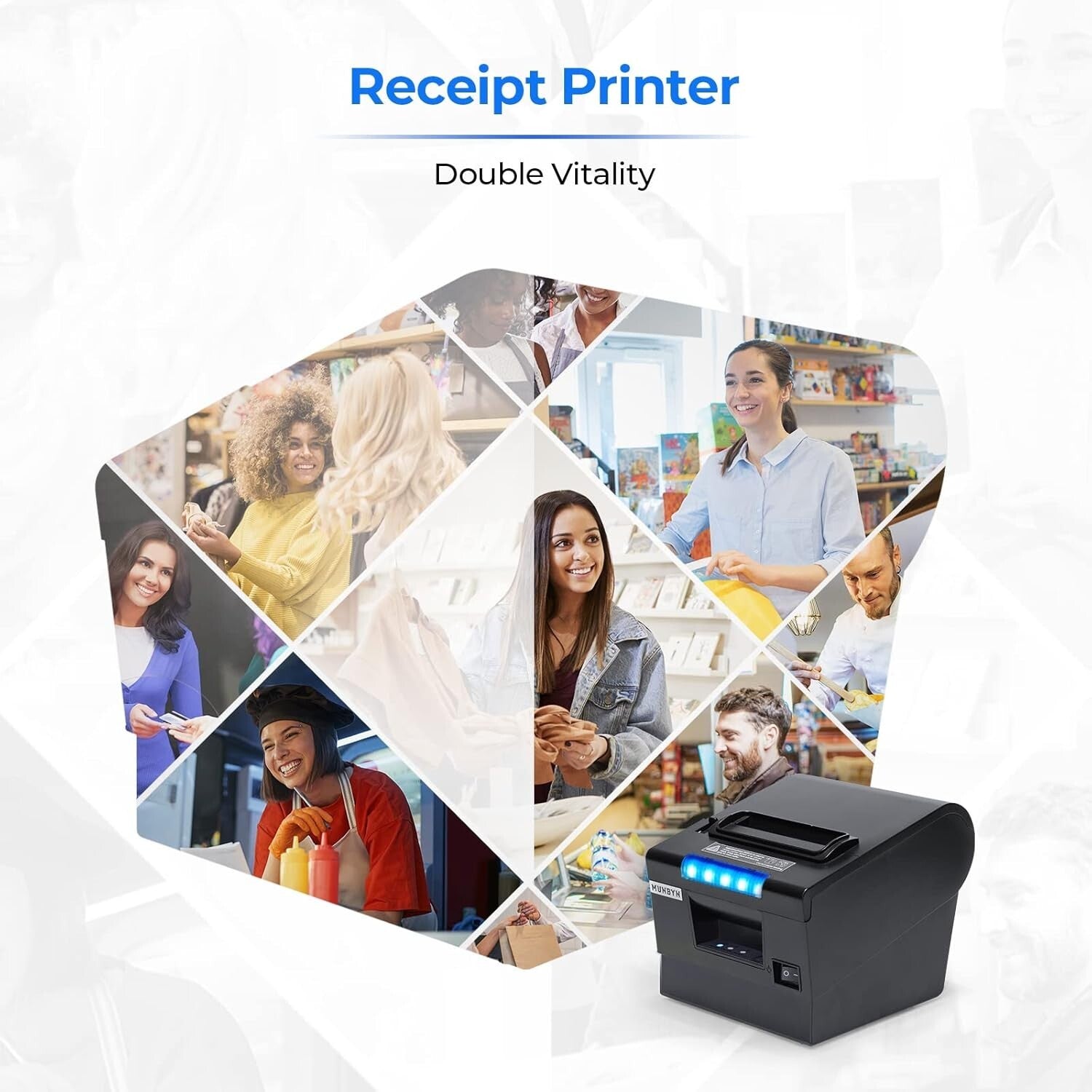 Compact POS Receipt Printer P068 - Fast Printing with Thermal Paper Included
