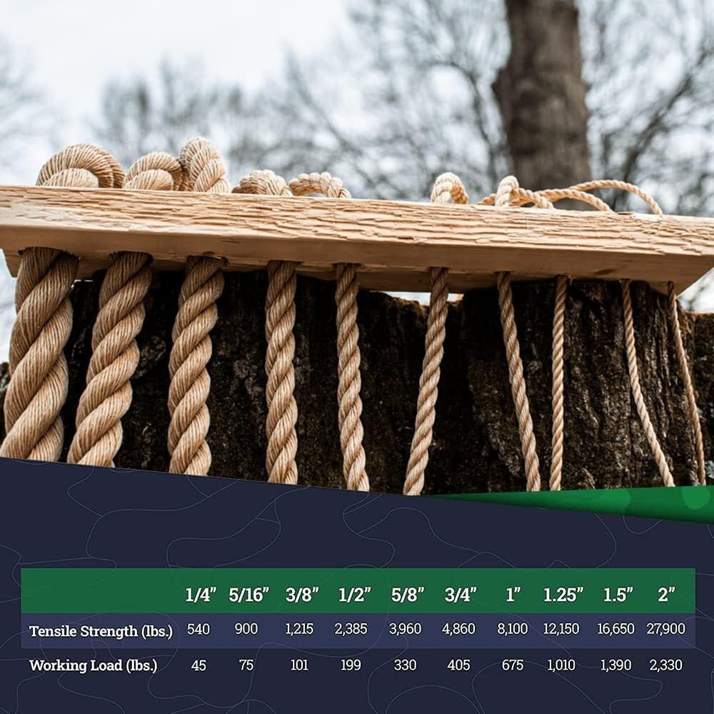 Strong 1.5" x 50ft Twisted Polypro Rope - Tan, Perfect for Tug-o'-War & Projects