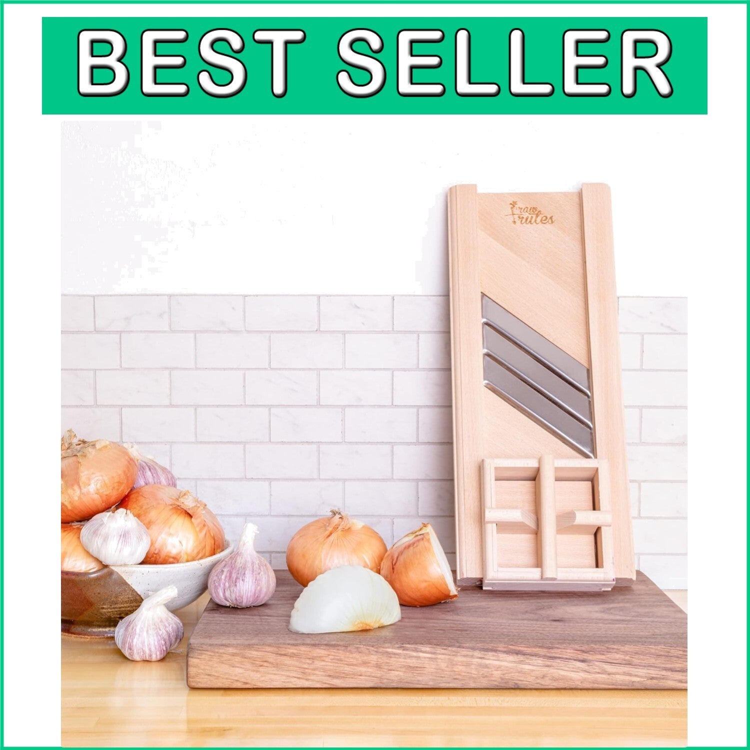 European Handcrafted Cabbage Slicer with Safety Guard for Perfect Coleslaw