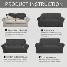 Load image into Gallery viewer, Soft Jacquard Loveseat Slipcover with Non-Slip Anchors - 80% Polyester Blend