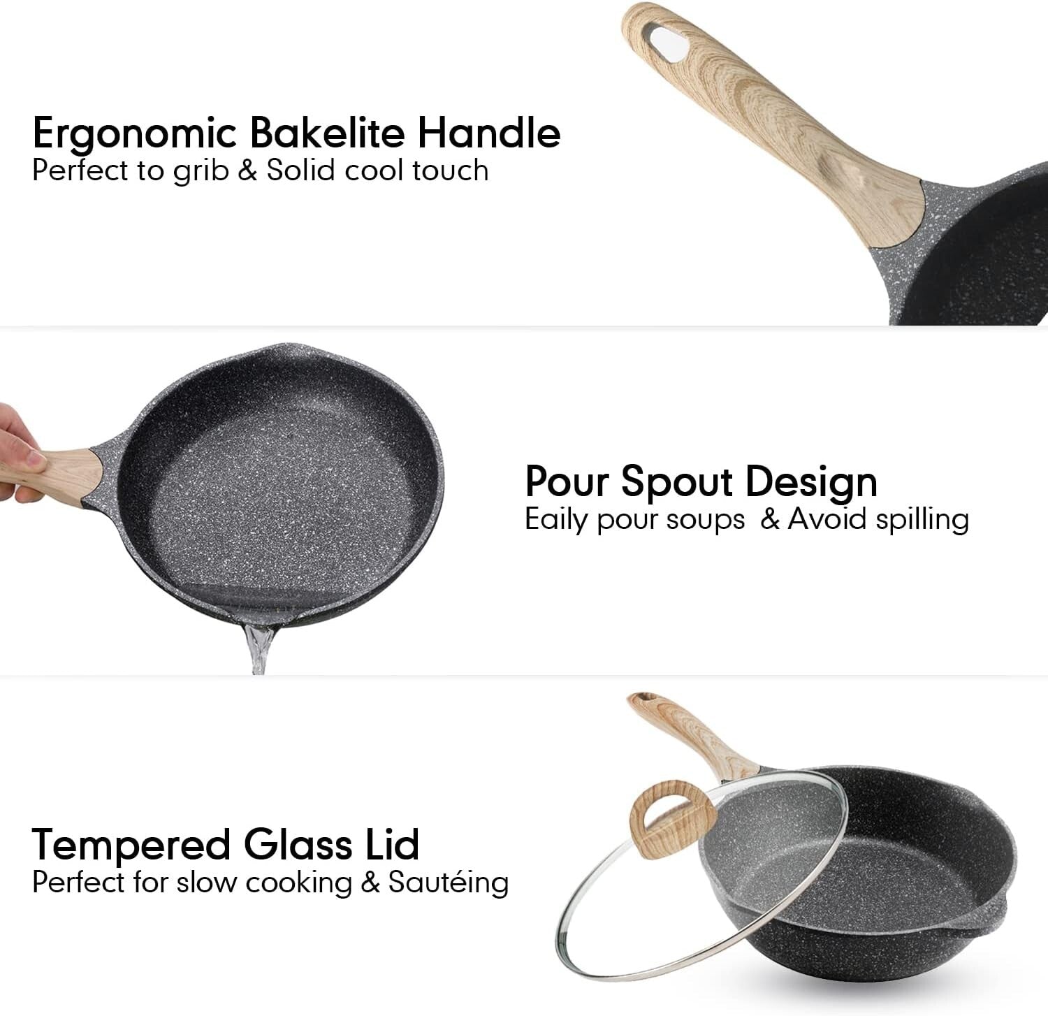Complete Nonstick Cooking Set - 20 Pcs of Induction and Gas Compatible Cookware